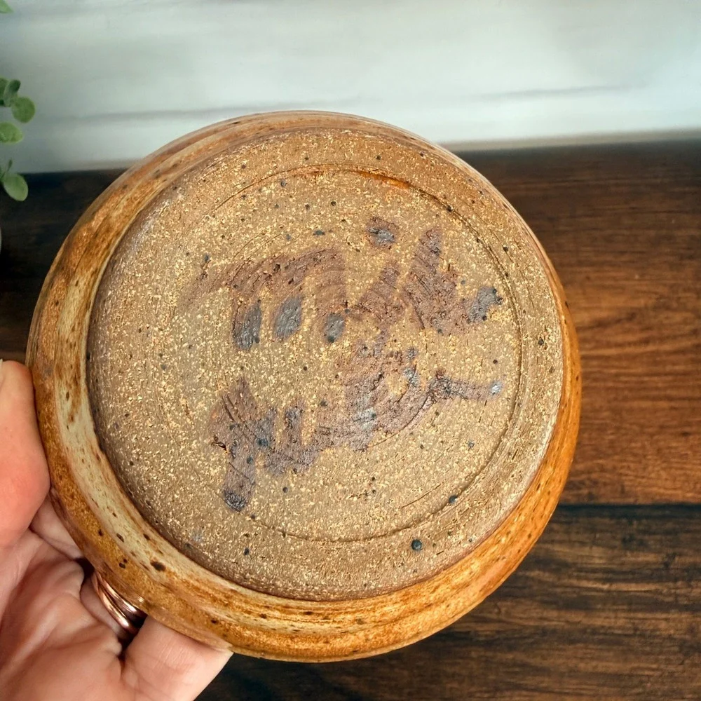 Studio Pottery Stoneware Soap Dish Removable Draining Insert Speckled Glaze